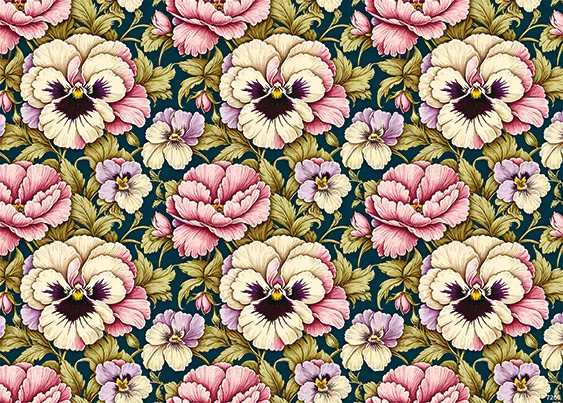 CN7266 Kwiaty Vintage