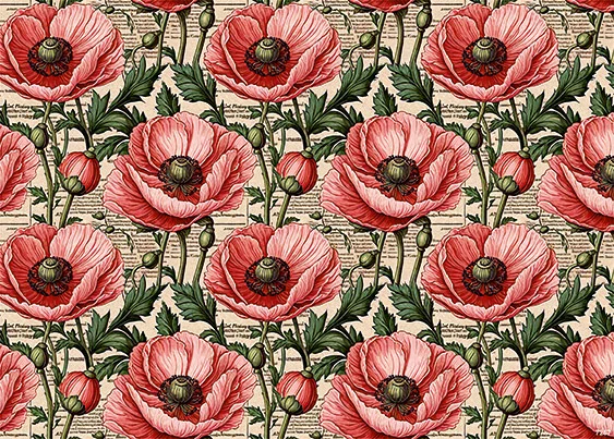 CN7267 Kwiaty Vintage