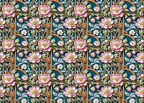 CN7277 Kwiaty Vintage