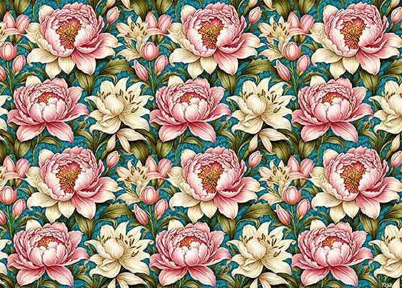 CN7282 Kwiaty Vintage