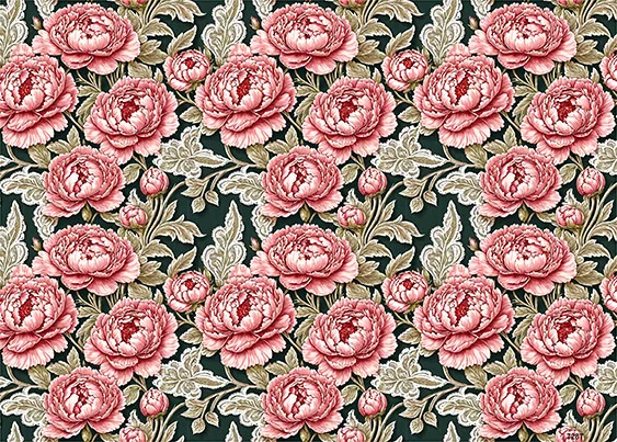 CN7287 Kwiaty Vintage