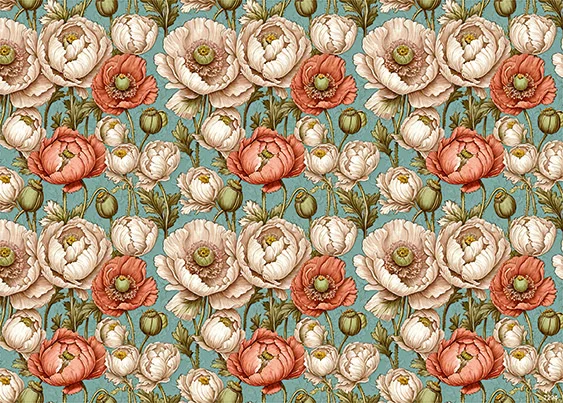 CN7294 Kwiaty Vintage