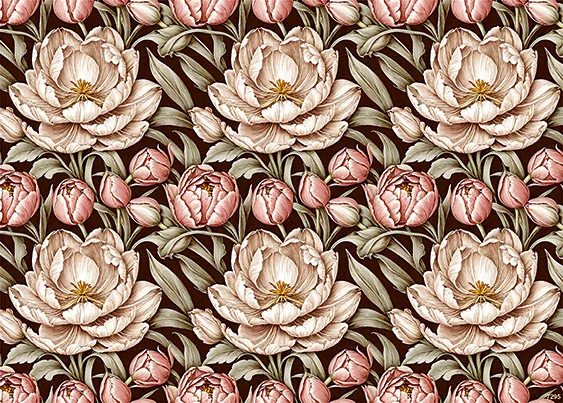 CN7295 Kwiaty Vintage