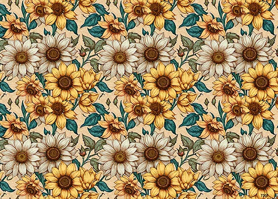 CN7307 Kwiaty Vintage