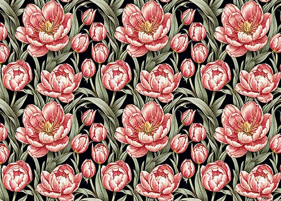 CN7308 Kwiaty Vintage