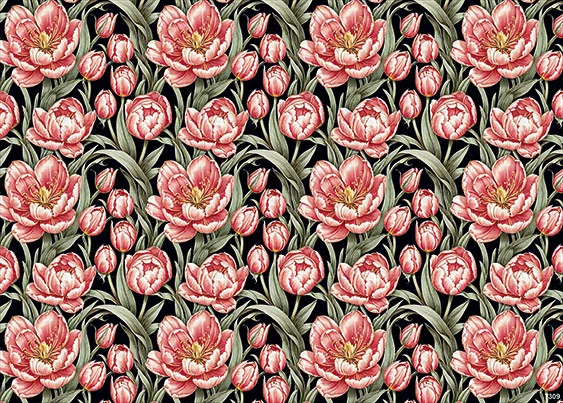 CN7309 Kwiaty Vintage