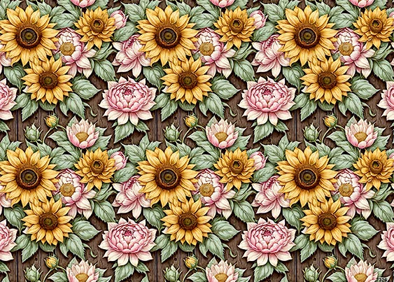 CN7326 Kwiaty Vintage