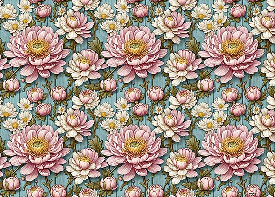 CN7329 Kwiaty Vintage