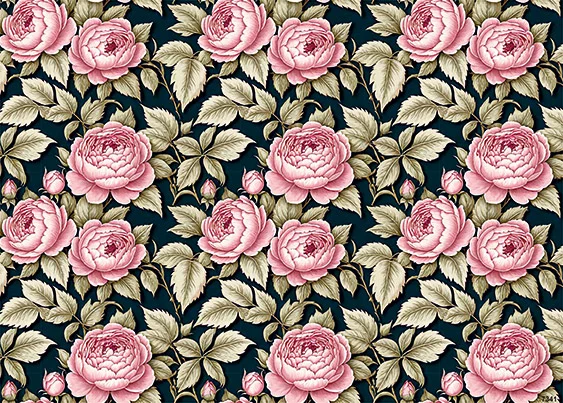 CN7341 Kwiaty Vintage