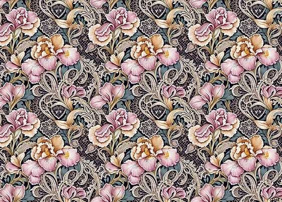 CN7348 Kwiaty Vintage
