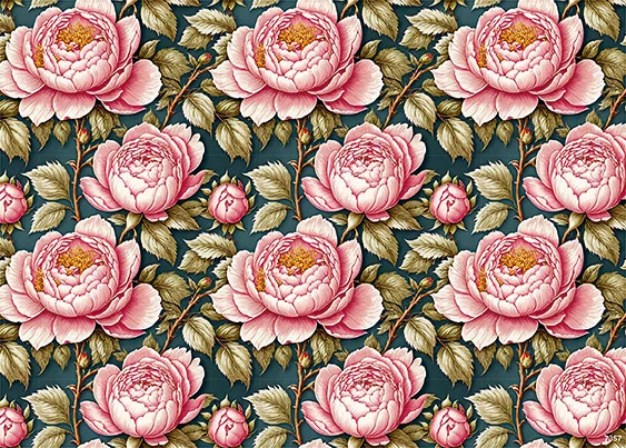 CN7357 Kwiaty Vintage