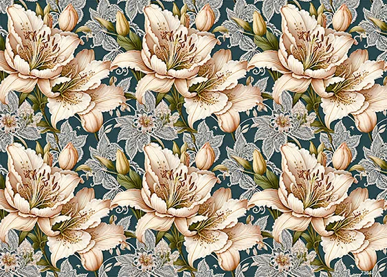 CN7364 Kwiaty Vintage