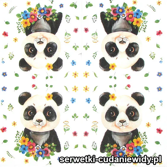 0133 Panda Cały W Kwiatach