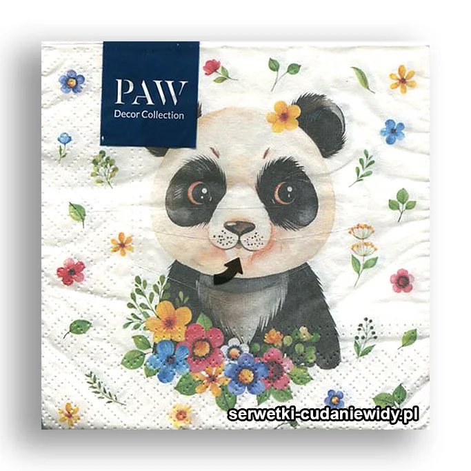 0133PACZKA Panda W Kwiatach