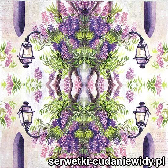 0531 Lampa Uliczna W Krzakach Wisterii