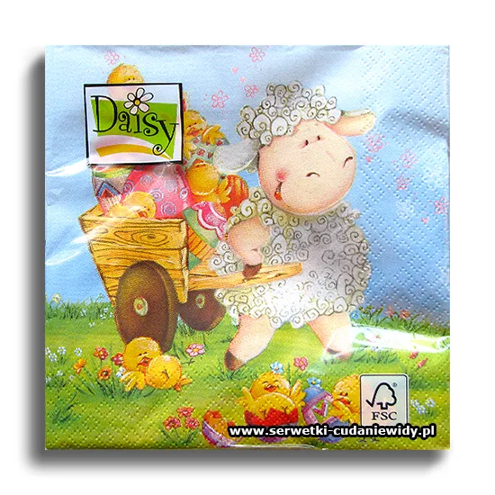 0536PACZKA Happy Lamb With Barrow