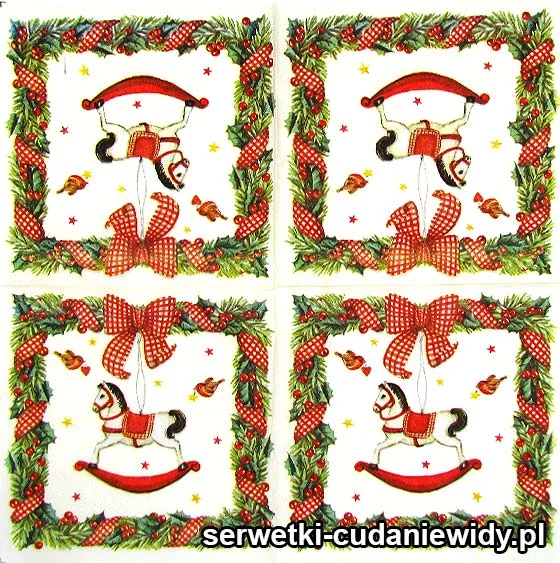 0835 Świąteczny Konik Na Biegunach