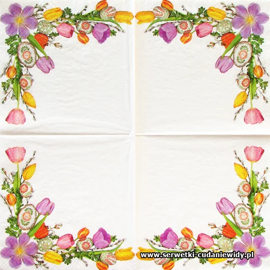 0989 Easter Frame With Eggs And Flowers