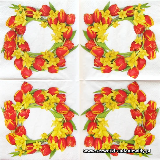1424 Red Tulips Wreath