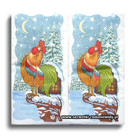 1754PACZKA Winter Rooster