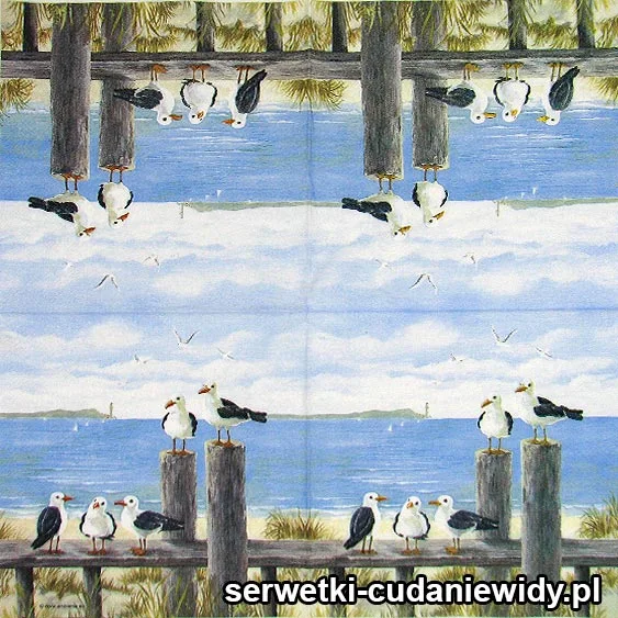 1806 MEWY W PORCIE serwetki pojedyncze