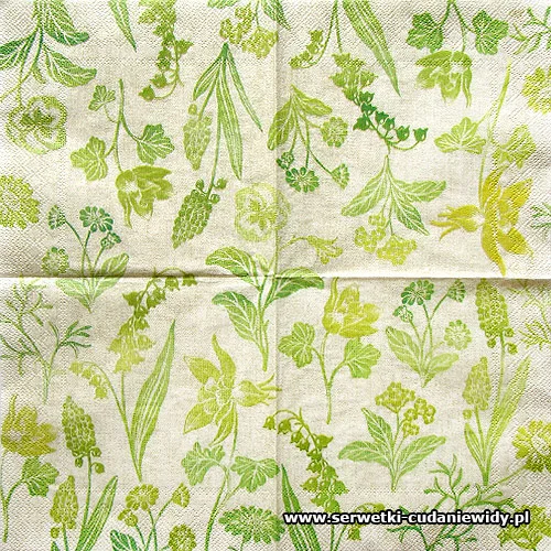 1963 Linen Flowers Green