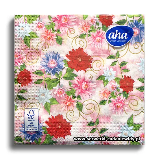 2100PACZKA Flowers On Pink