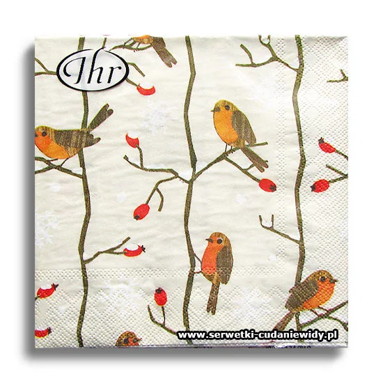2257PACZKA Little Red Robins Cream