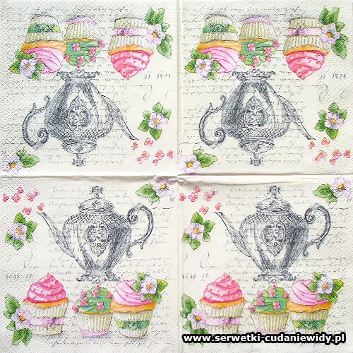 2541 Retro Cupcakes And Teapot