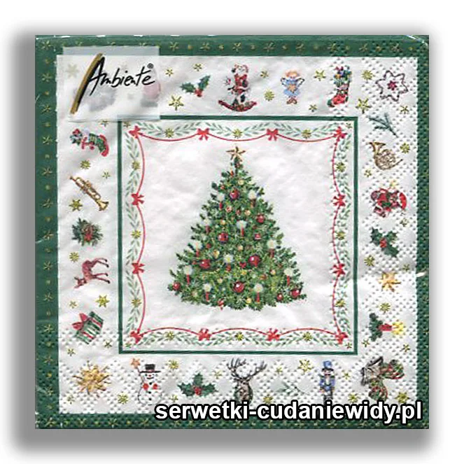 2865PACZKA Choinka Z Borderem Świątecznym