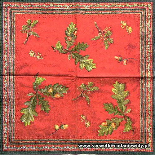 2916 Oak Leaves Red