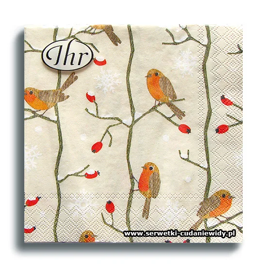 3703PACZKA Little Red Robin Cream