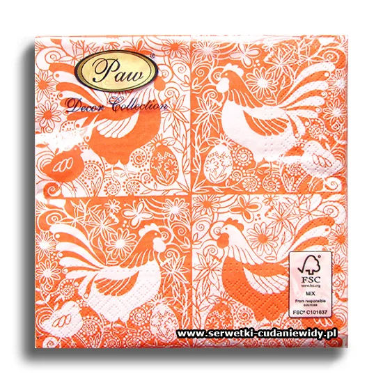 4016PACZKA Easter Birds Orange