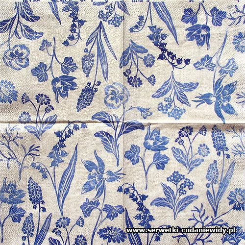 4053 Linen Flowers Blue