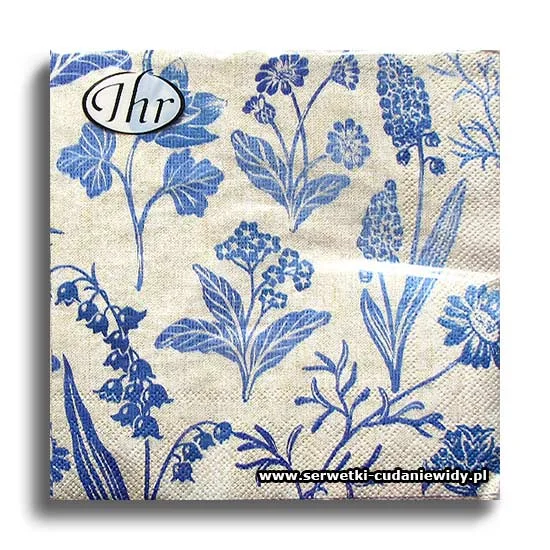 4053PACZKA Linen Flowers Blue