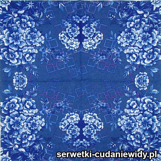 4173 Białe Kwiaty I Kwadraty