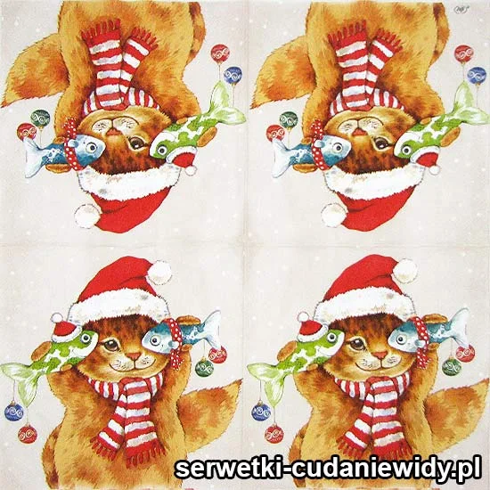 4296 Świąteczny Kot Z Rybami