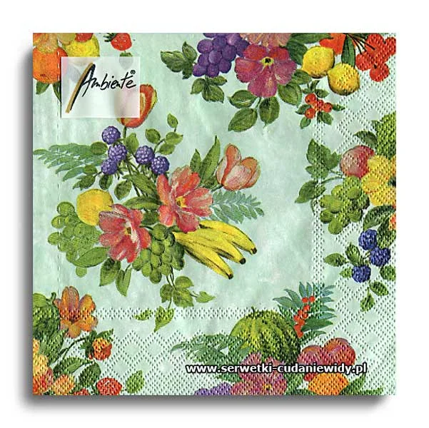 4564PACZKA Flowers And Fruits Green