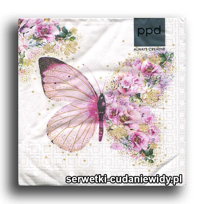 5609PACZKA Kwiaty, Motyl, Róż