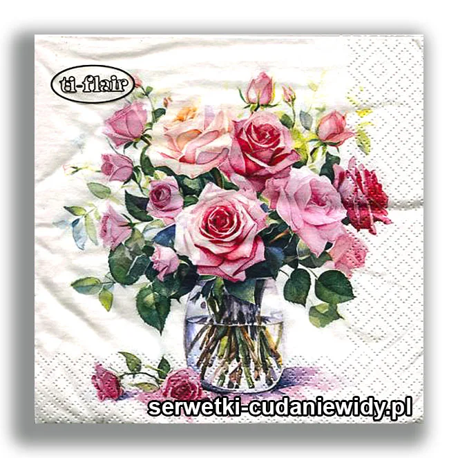 5914PACZKA Róże W Wazonie