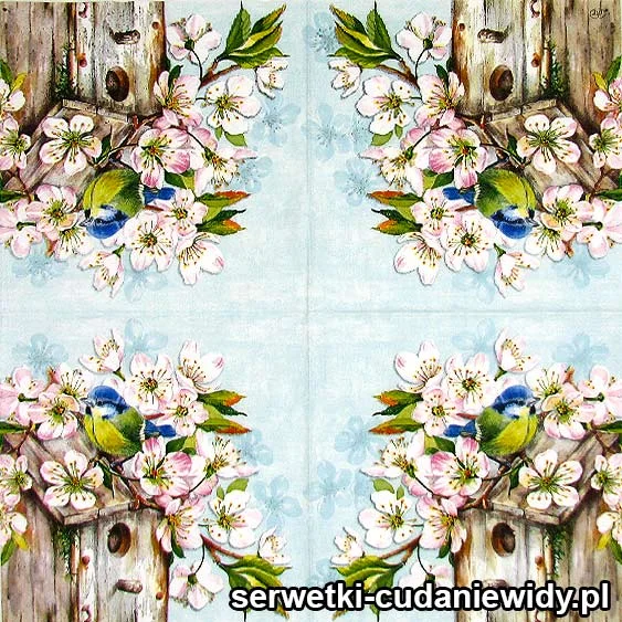 5926 Ptak W Kwiatach Wiśni