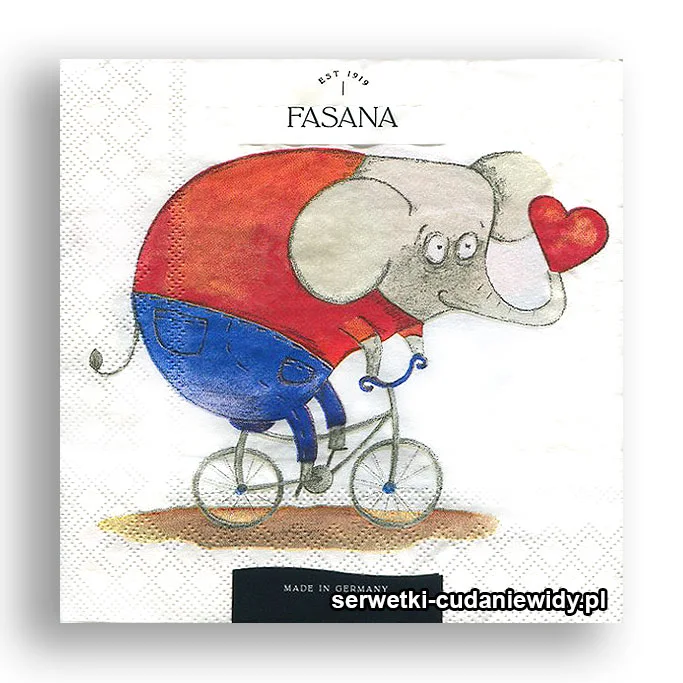 6071PACZKA Słoń Na Rowerze