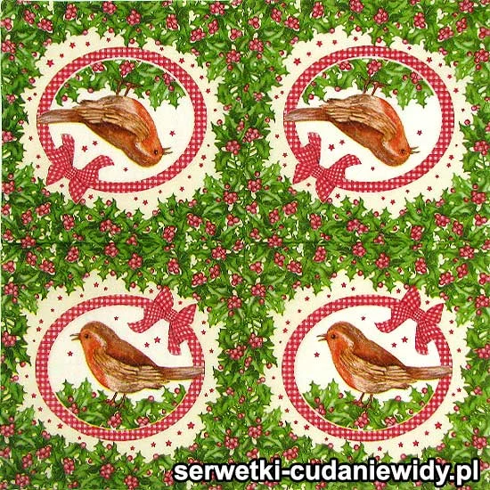6584 Ptak Świateczny Z Kokardą