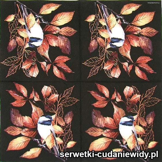 6588 Sikorka Na Czarnym Tle