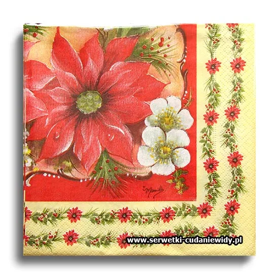 66373PACZKA Retro Poinsetia