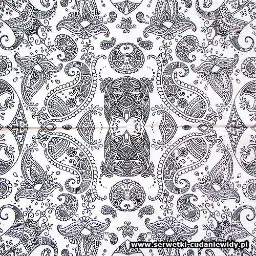 6980 Paisley White Black