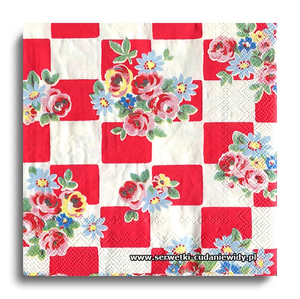 7128PACZKA Roses On Pattern Red