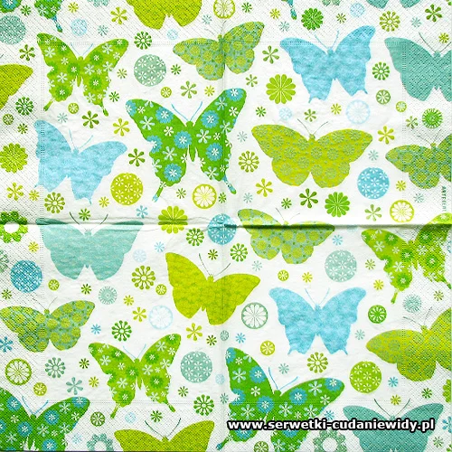 7526 Green Butterflies Blue