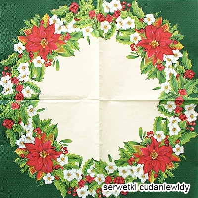 7619 Wreath With Poinsetia