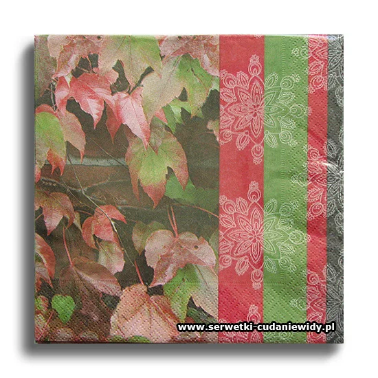 8281PACZKA Autumn Leaves Red